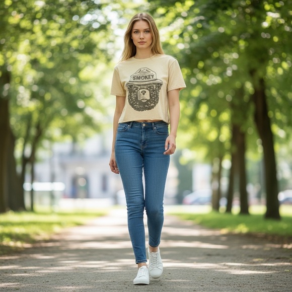 Smokey The Bear Tan Yellow Graphic Tee - Picture 2 of 16